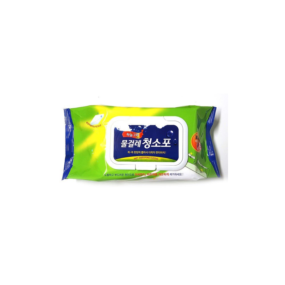 하늘그린물걸레청소포30매X4팩청소용품일회용행주세차 +청소솔 증정 (30X20cm) 베이킹소다 화학성분을최소화