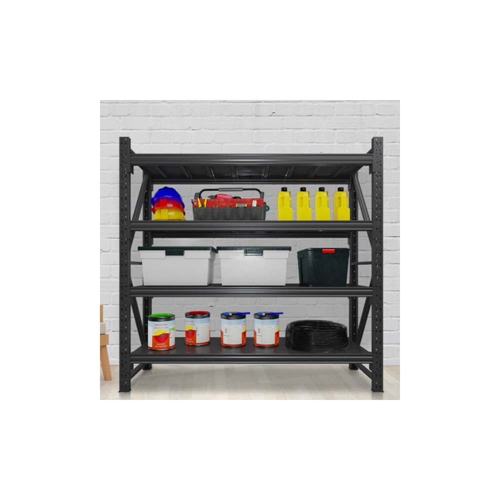 나이스선반 무광블랙 높이2000 2000X600 4단 단당하중250kg 철제선반 앵글 중량랙 경량랙 파레트랙 진열대